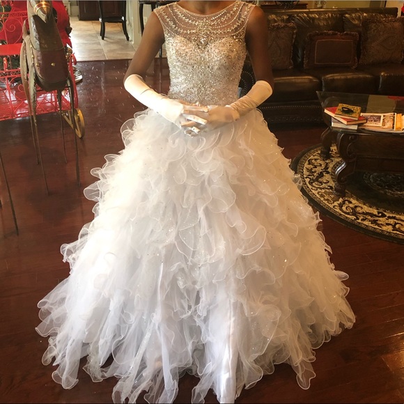 all white ball gown